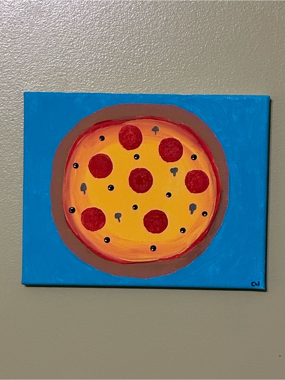 Pizza Pie Acrylic Painting